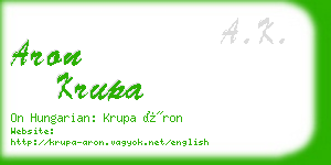 aron krupa business card